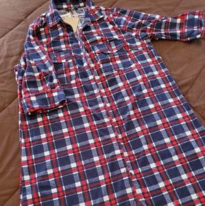 Red White Blue Plaid Comfy Dress